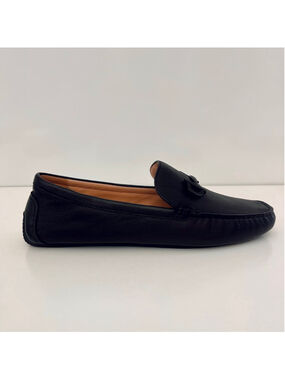 Cole Haan Tully Driver Leather Loafers Black Slip On Flats 9.5B
